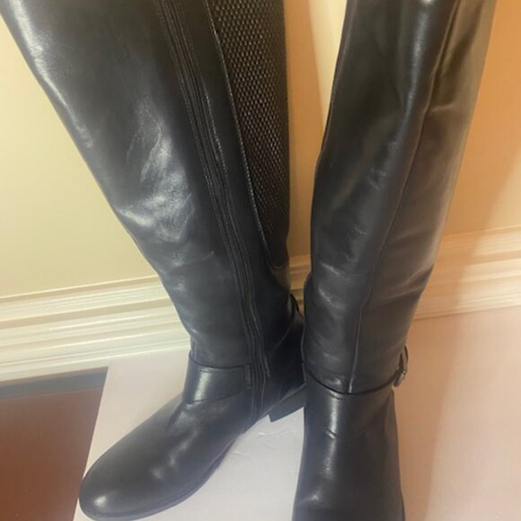 Clarks Pita Arizona Women's Black Leather Buckle Boots, Knee High, size 9M - Picture 2 of 14